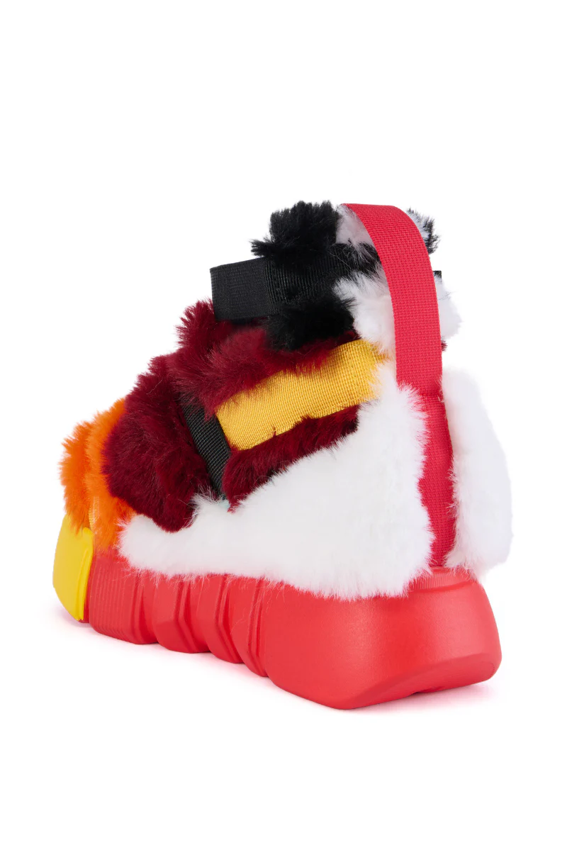 CRANBERRY MULTI FUZZY SANDAL - Image 4