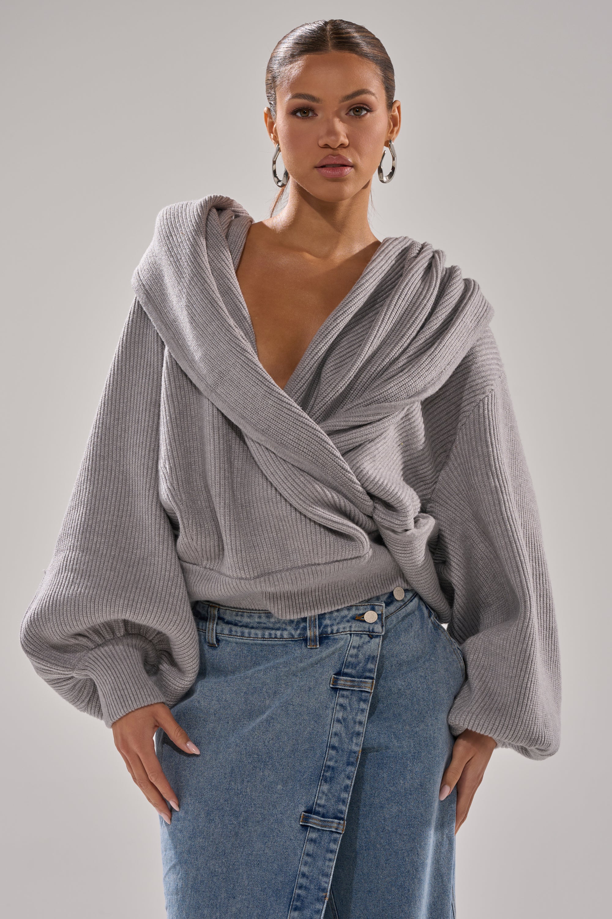 CRAZY FOR YOU CROSS FRONT SWEATER - Image 3