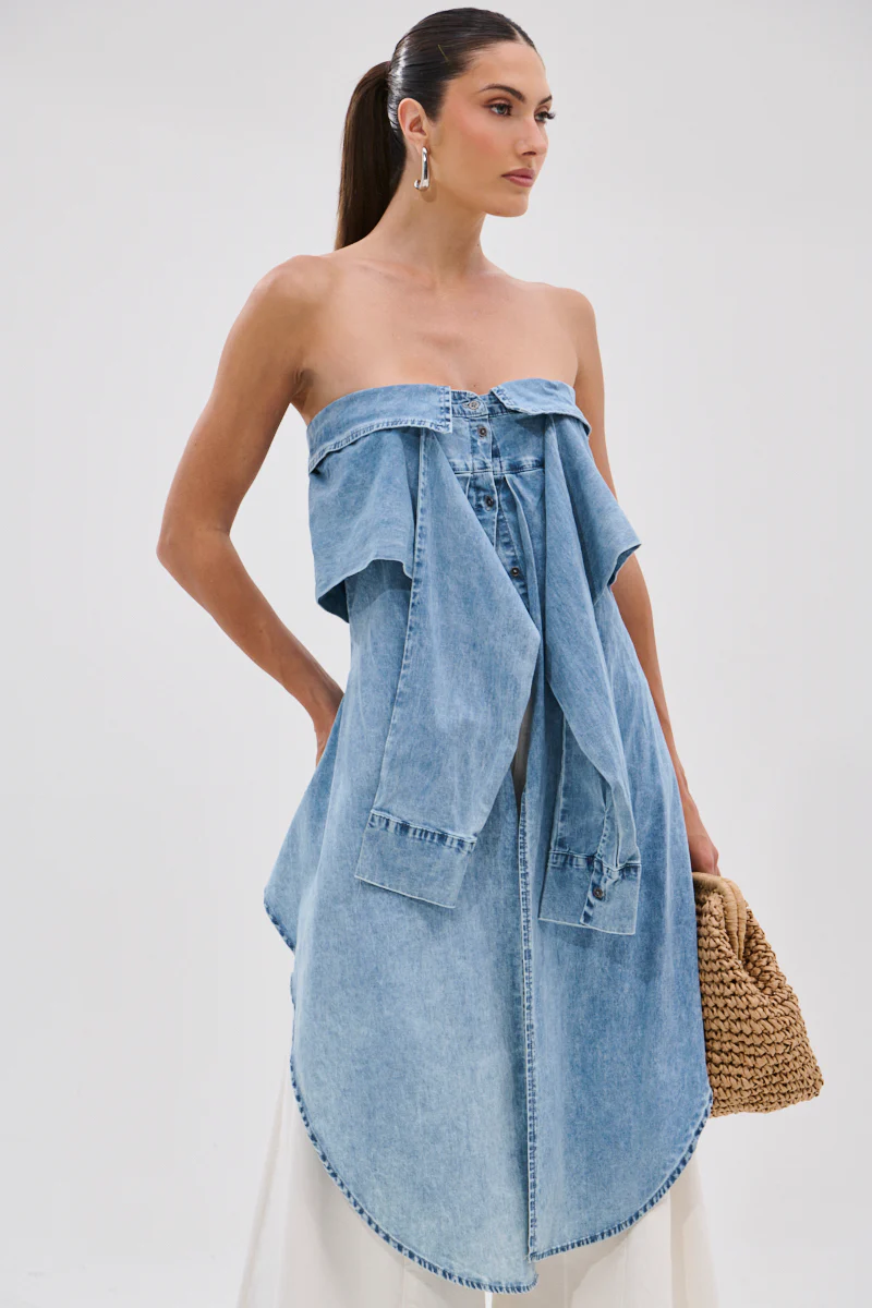 CRAZY FOR YOU DENIM BLOUSE - Image 3