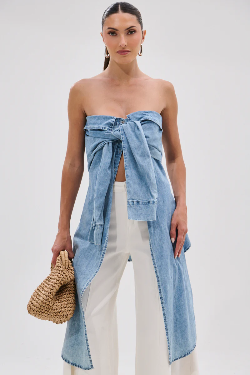 CRAZY FOR YOU DENIM BLOUSE - Image 4