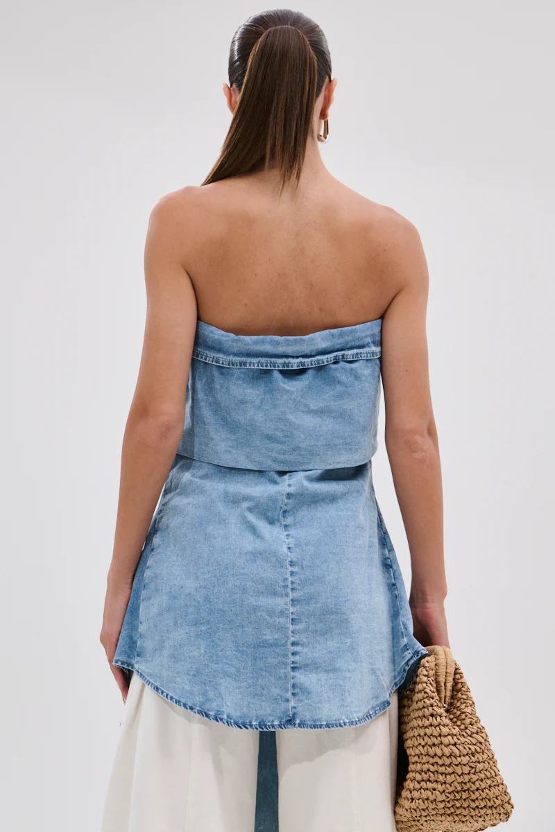 CRAZY FOR YOU DENIM BLOUSE - Image 6