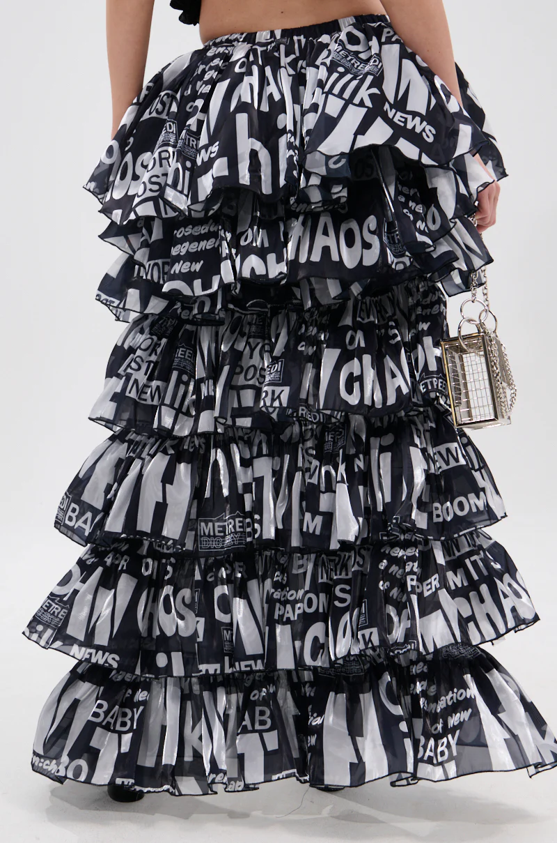 CRAZY FOR YOU HIGH LOW GRAPHIC SKIRT - Image 5