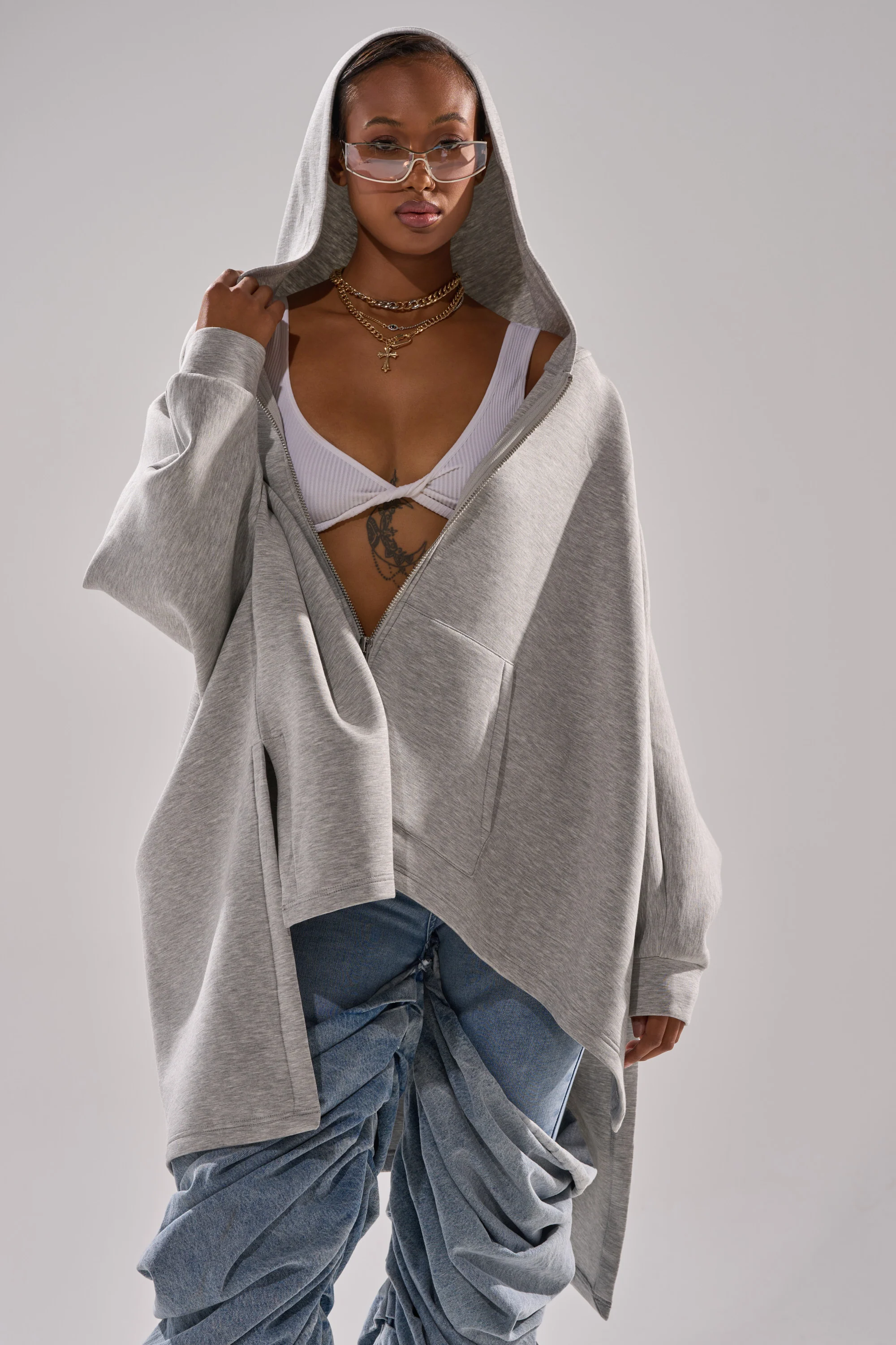 CREW LOVER OVERSIZED ZIP UP SWEATSHIRT - Image 3