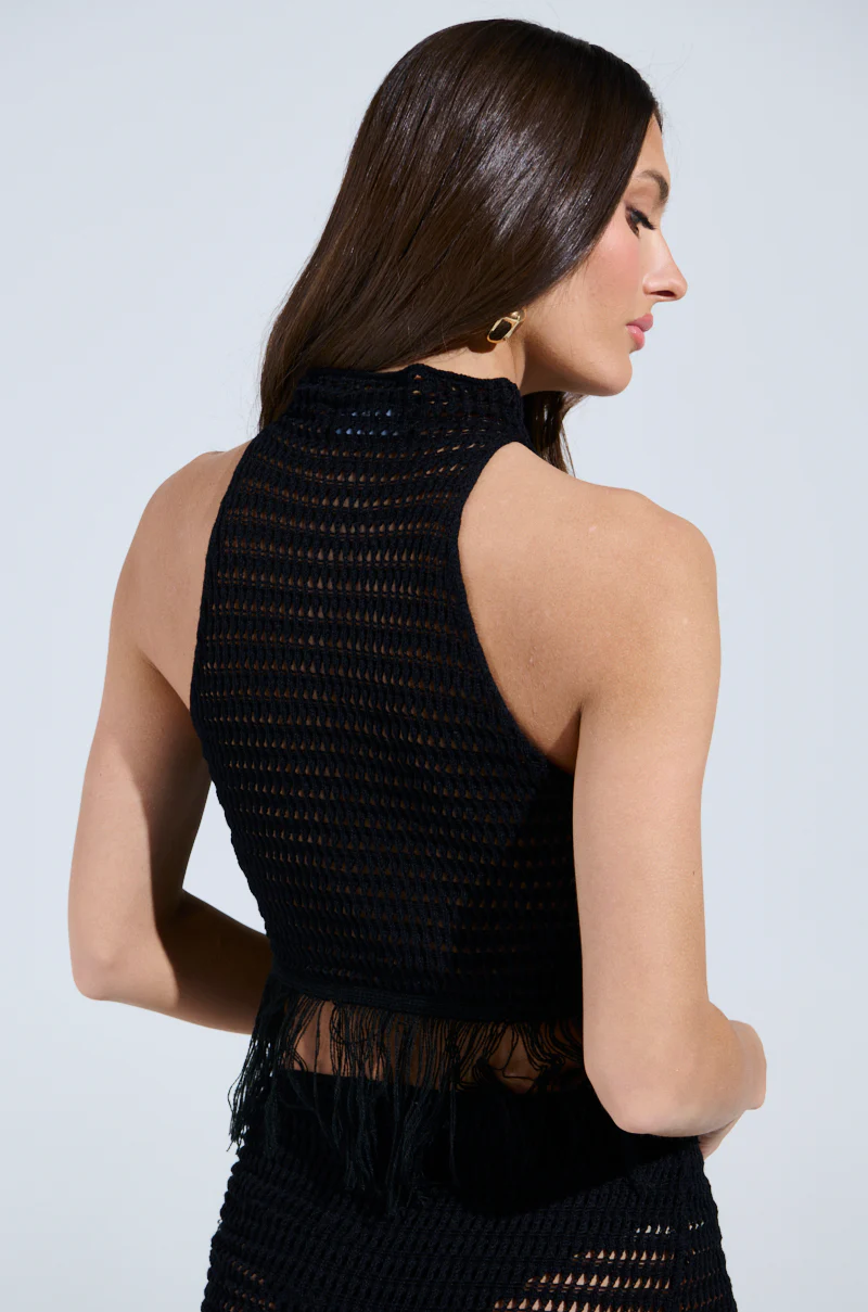CROCHET FRAYED EDGE CROP TANK TOP - Image 4