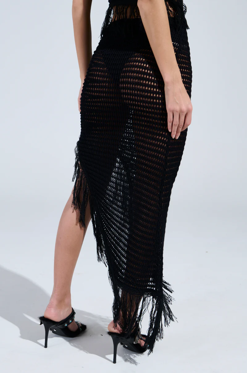 CROCHET FRAYED EDGE MAXI SKIRT - Image 8