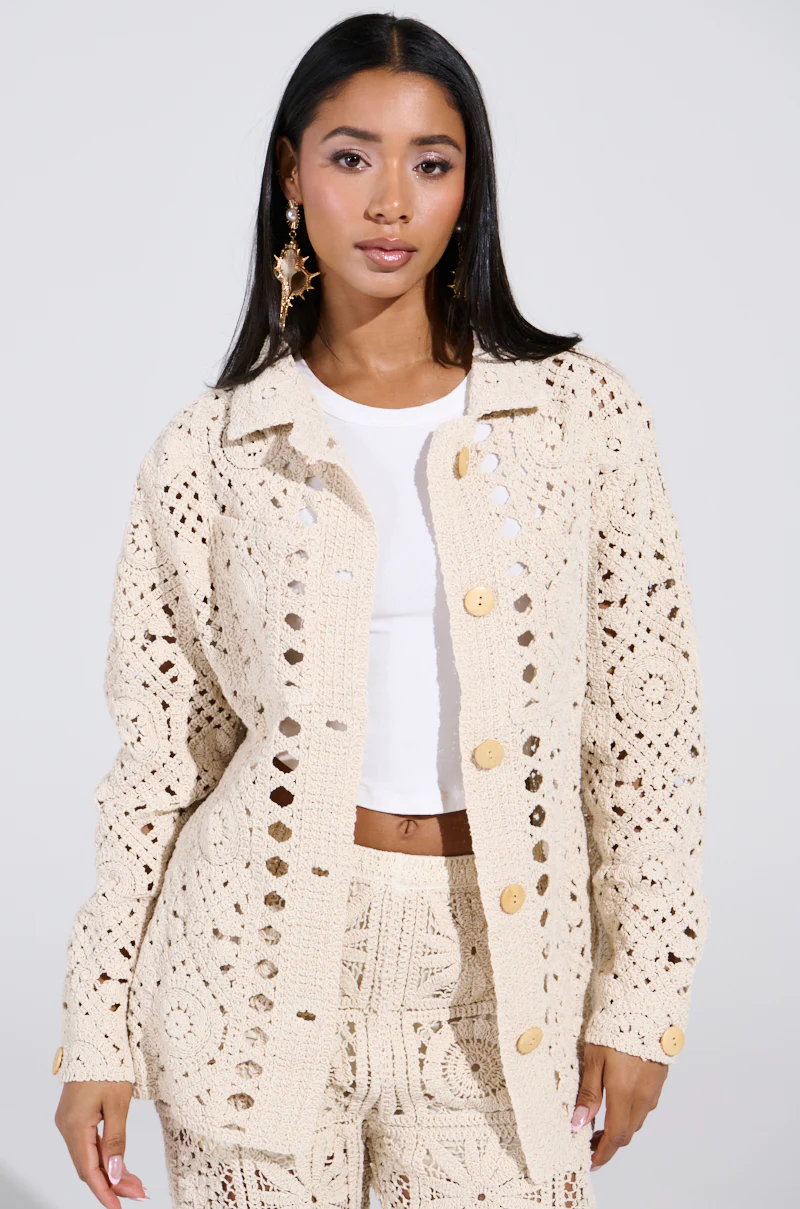 CROCHET KNIT BUTTON UP