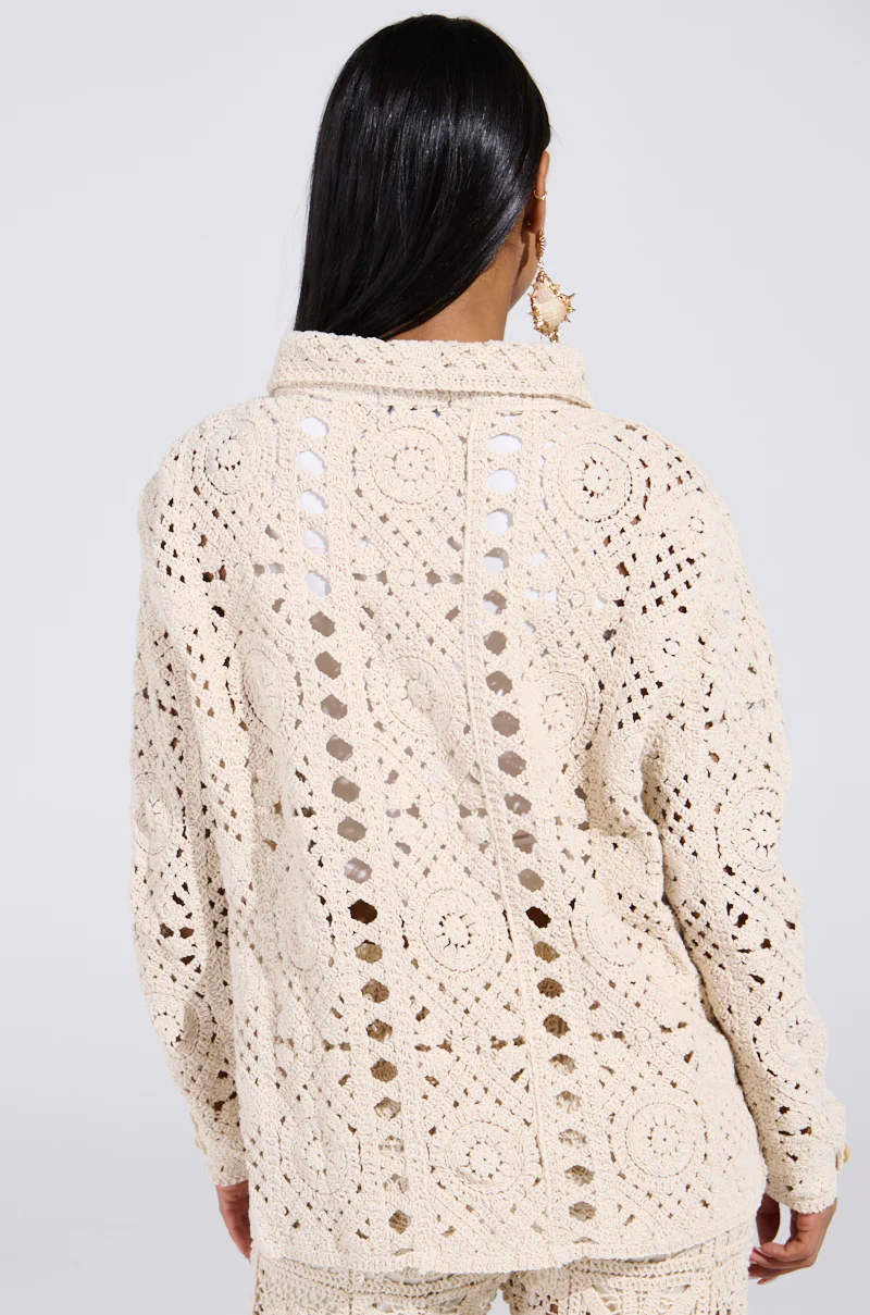 CROCHET KNIT BUTTON UP - Image 5