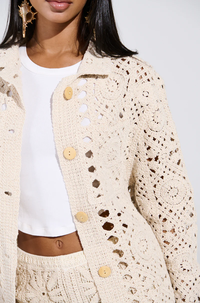 CROCHET KNIT BUTTON UP - Image 8