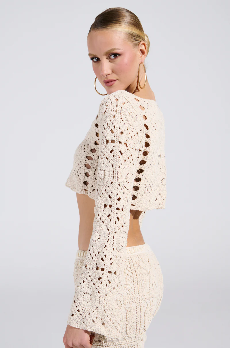 CROCHET KNIT CROP TOP - Image 3