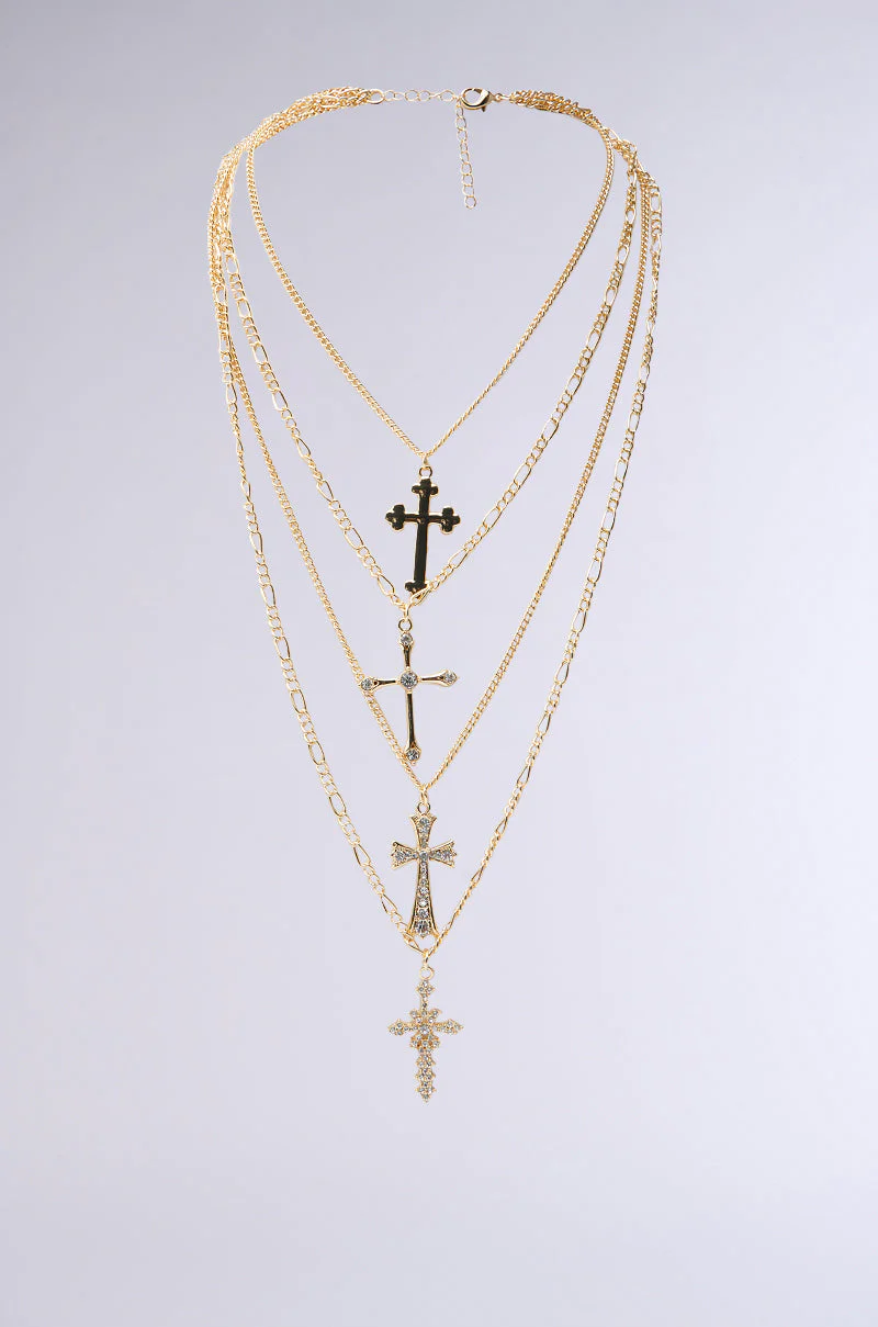 CROSS LAYERED NECKLACE