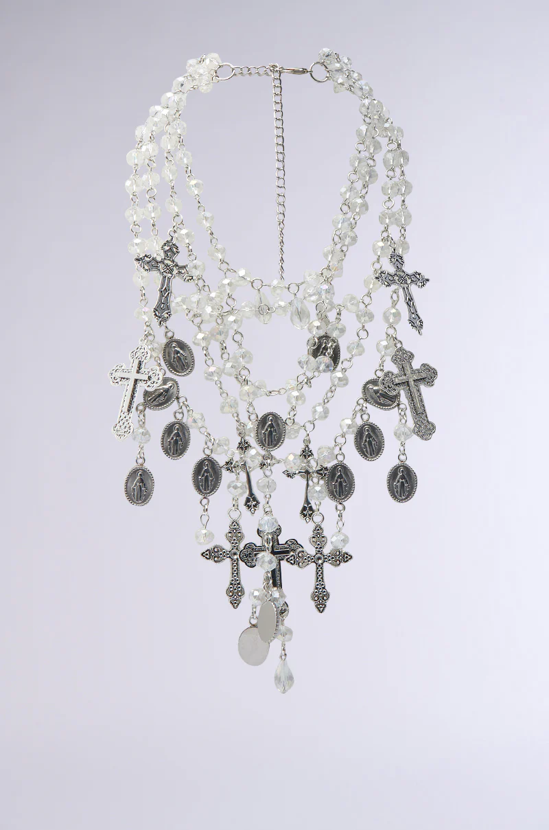 CROSS MY HEART SILVER NECKLACE - Image 2