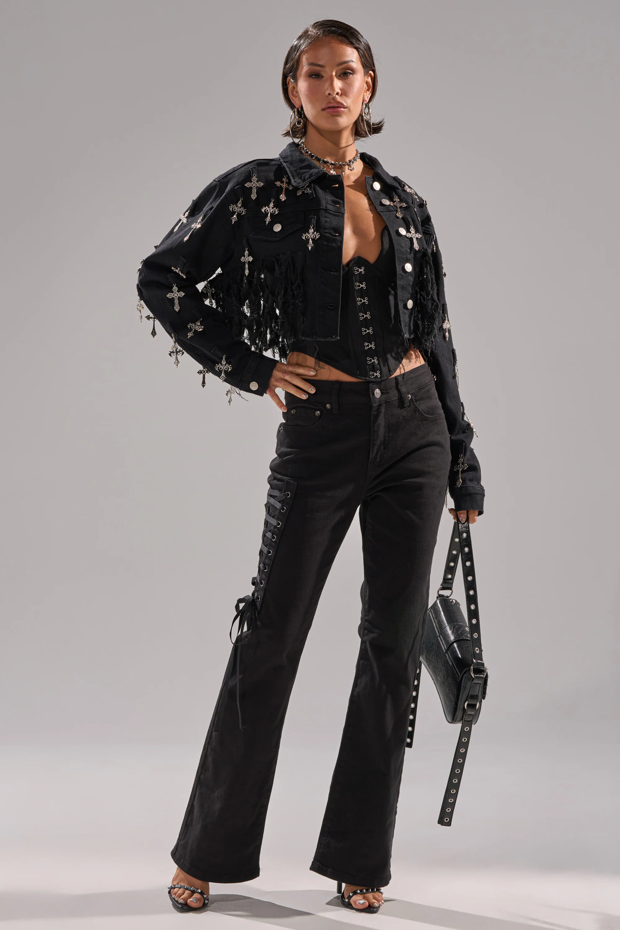 CROSS MY HEART ULTRA CROP DENIM JACKET - Image 11