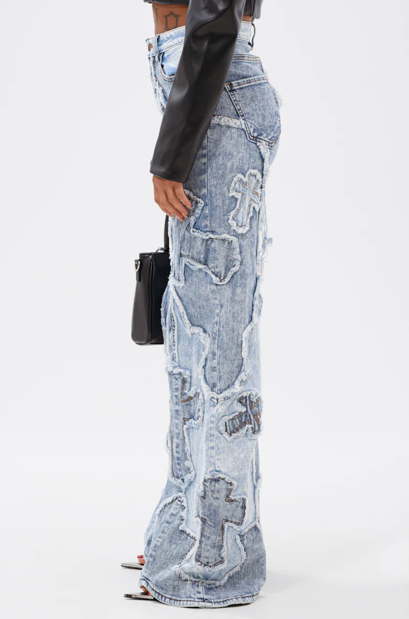 CROSSED OUT DENIM DISTRESSED PANT - Image 3