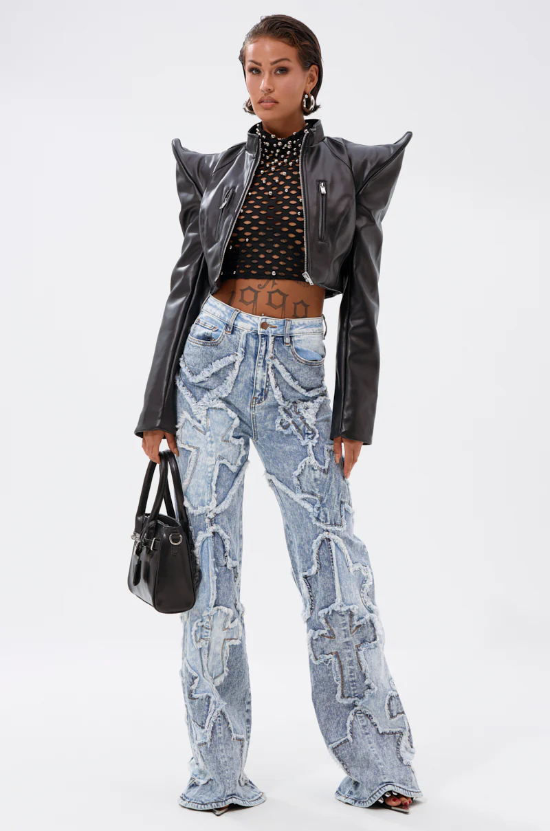 CROSSED OUT DENIM DISTRESSED PANT - Image 5
