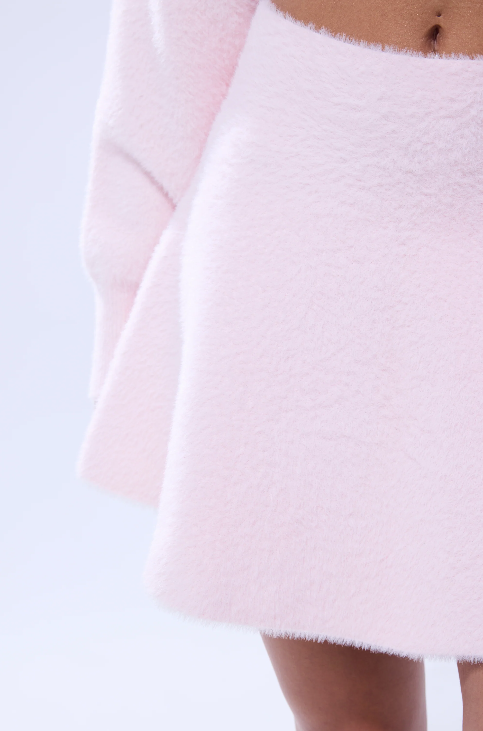 CUDDLE UP FUZZY MINI SKIRT IN PINK - Image 7