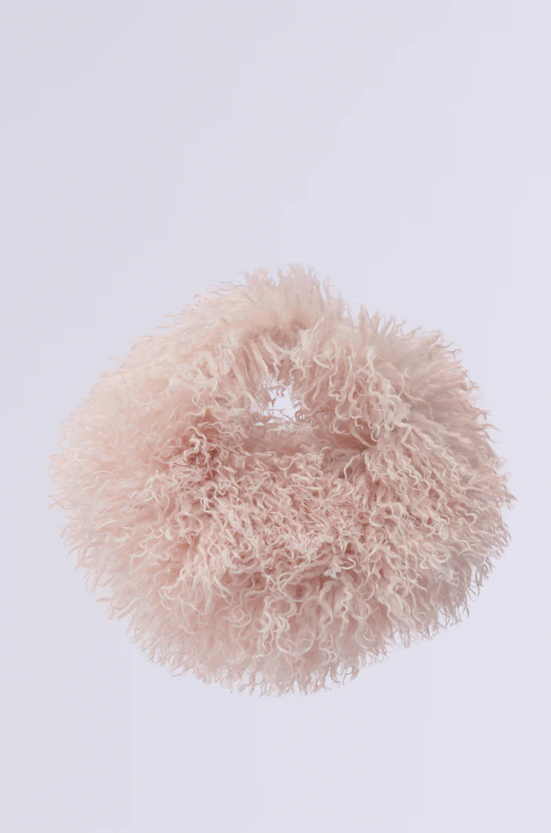 CURLY Q FAUX FUR PURSE