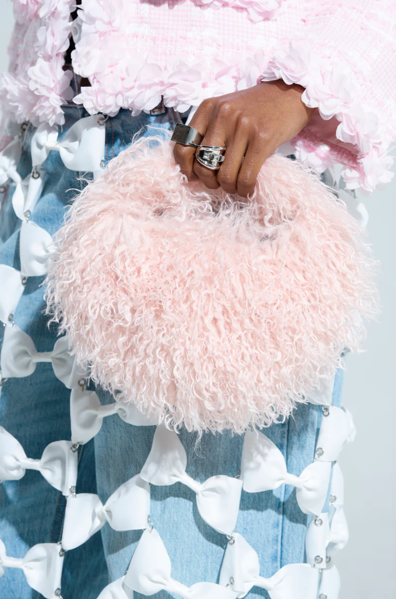 CURLY Q FAUX FUR PURSE - Image 2