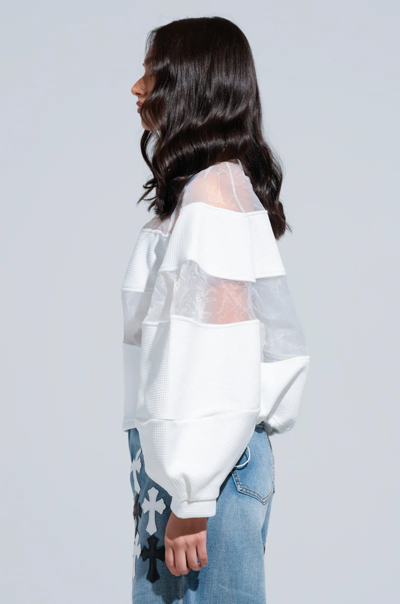 CUT HIM OFF SWEATSHIRT IN IVORY - Image 3