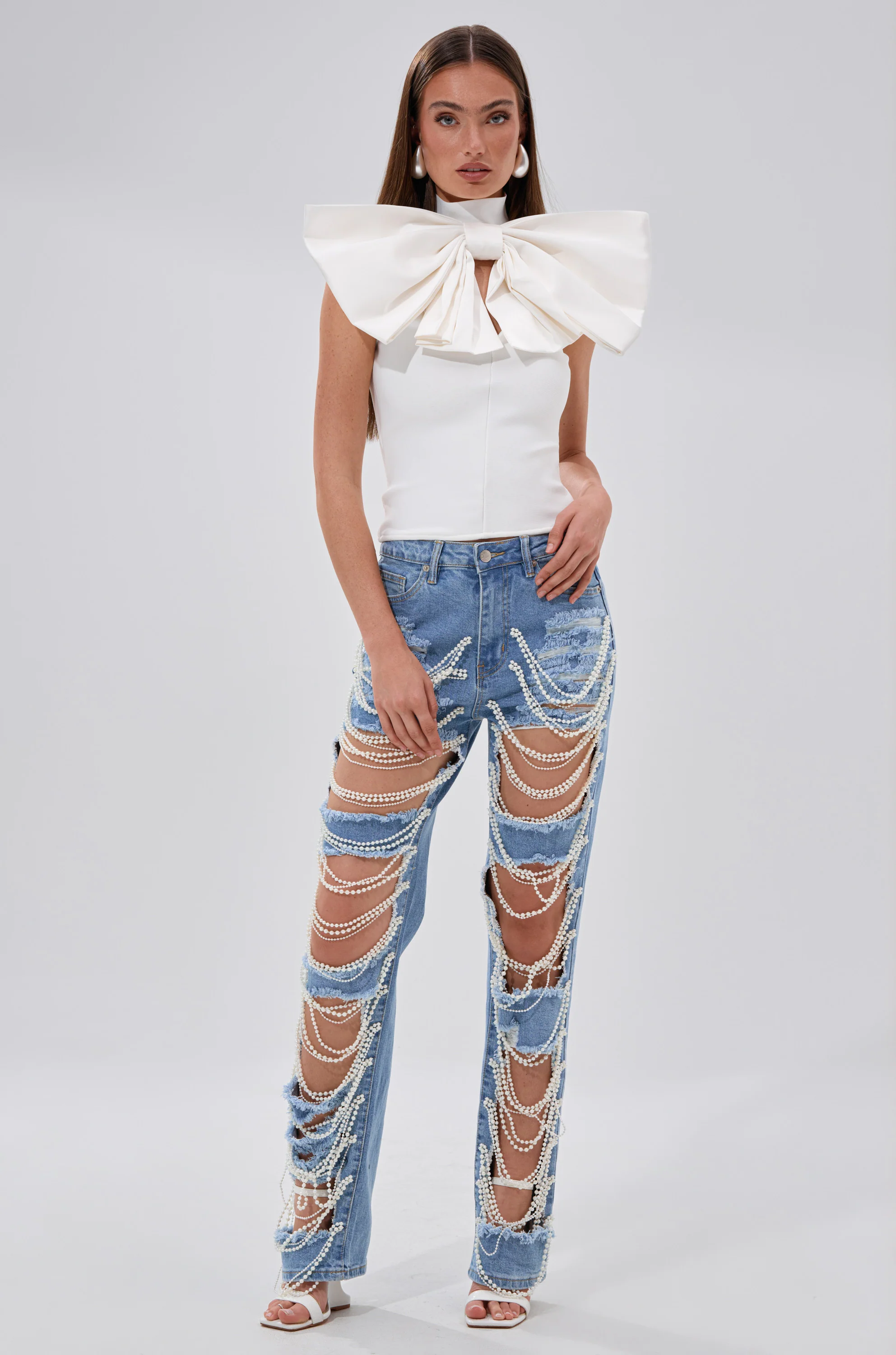 CUTIE BOW TOP IN WHITE - Image 6