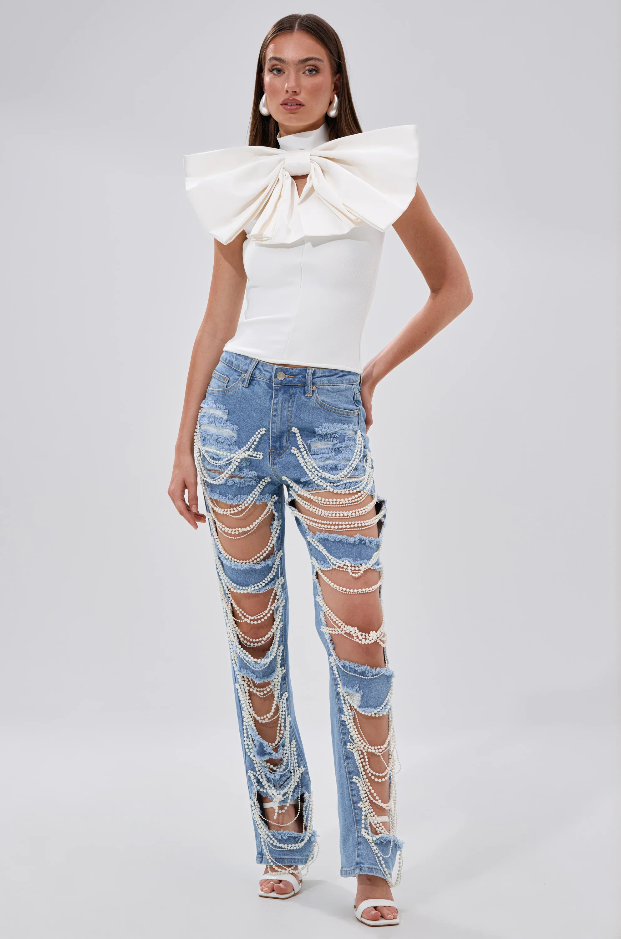CUTIE BOW TOP IN WHITE - Image 7