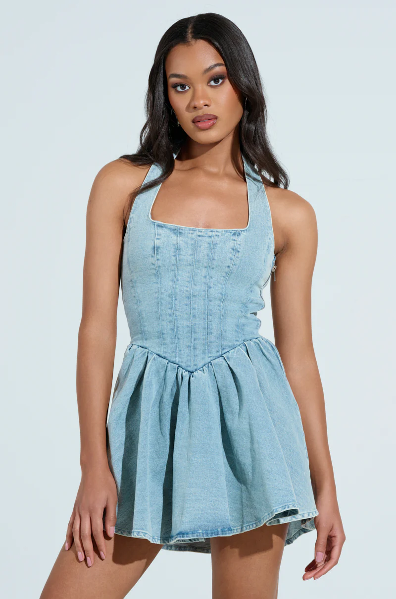 DAINTY DENIM MINI DRESS - Image 2