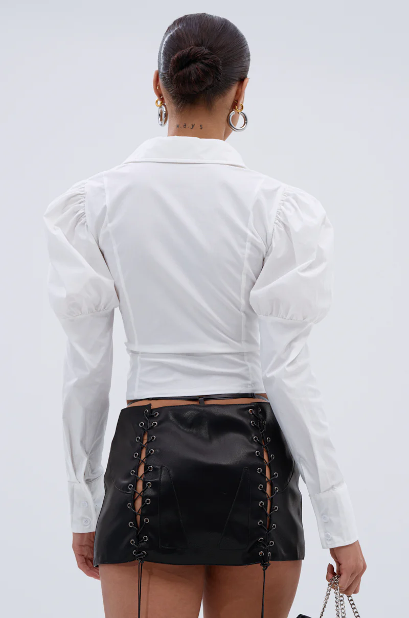 DAKOTA LACEUP BUTTON DOWN BLOUSE - Image 6