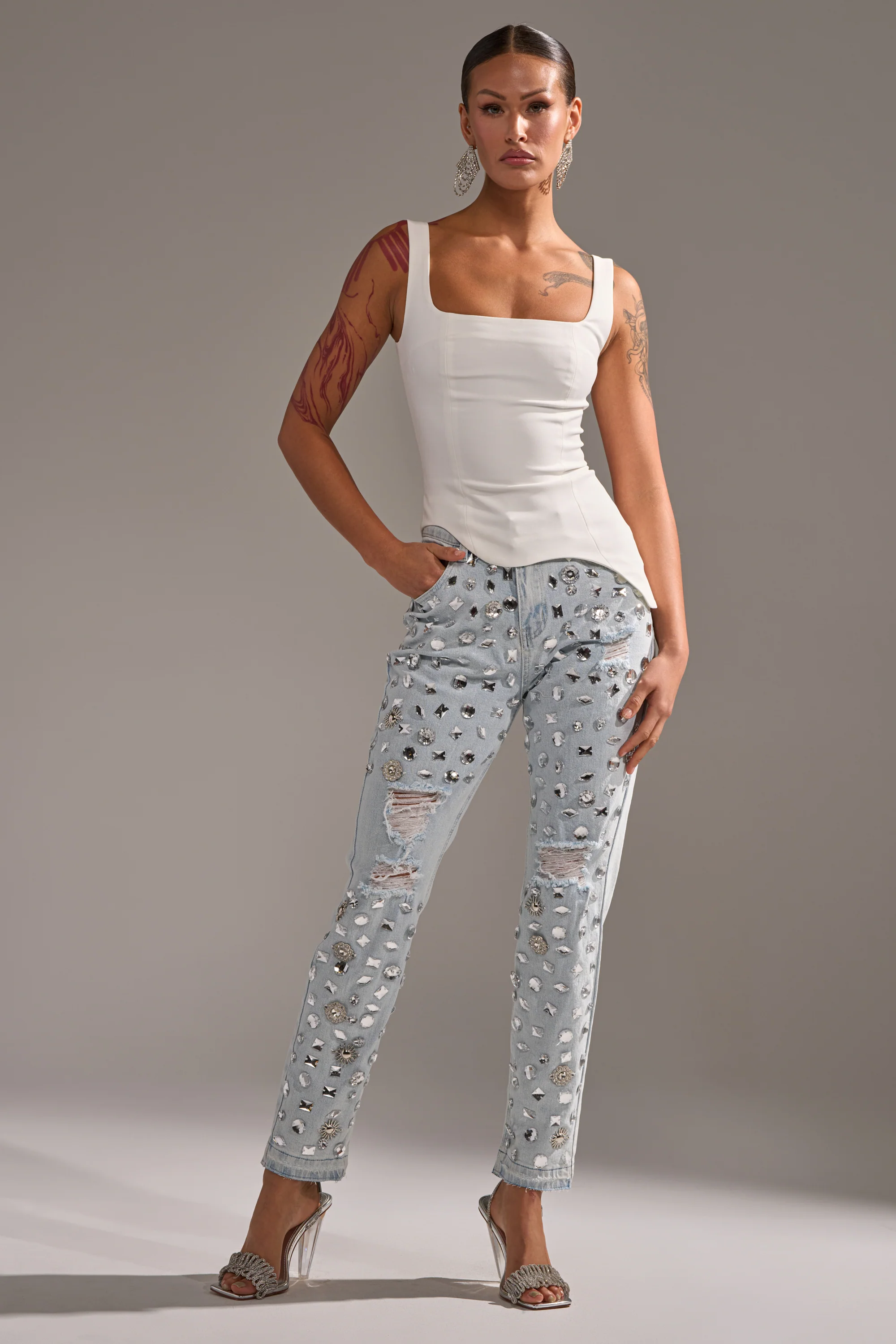 DAMN GIRL EMBELLISHED SKINNY DENIM - Image 6