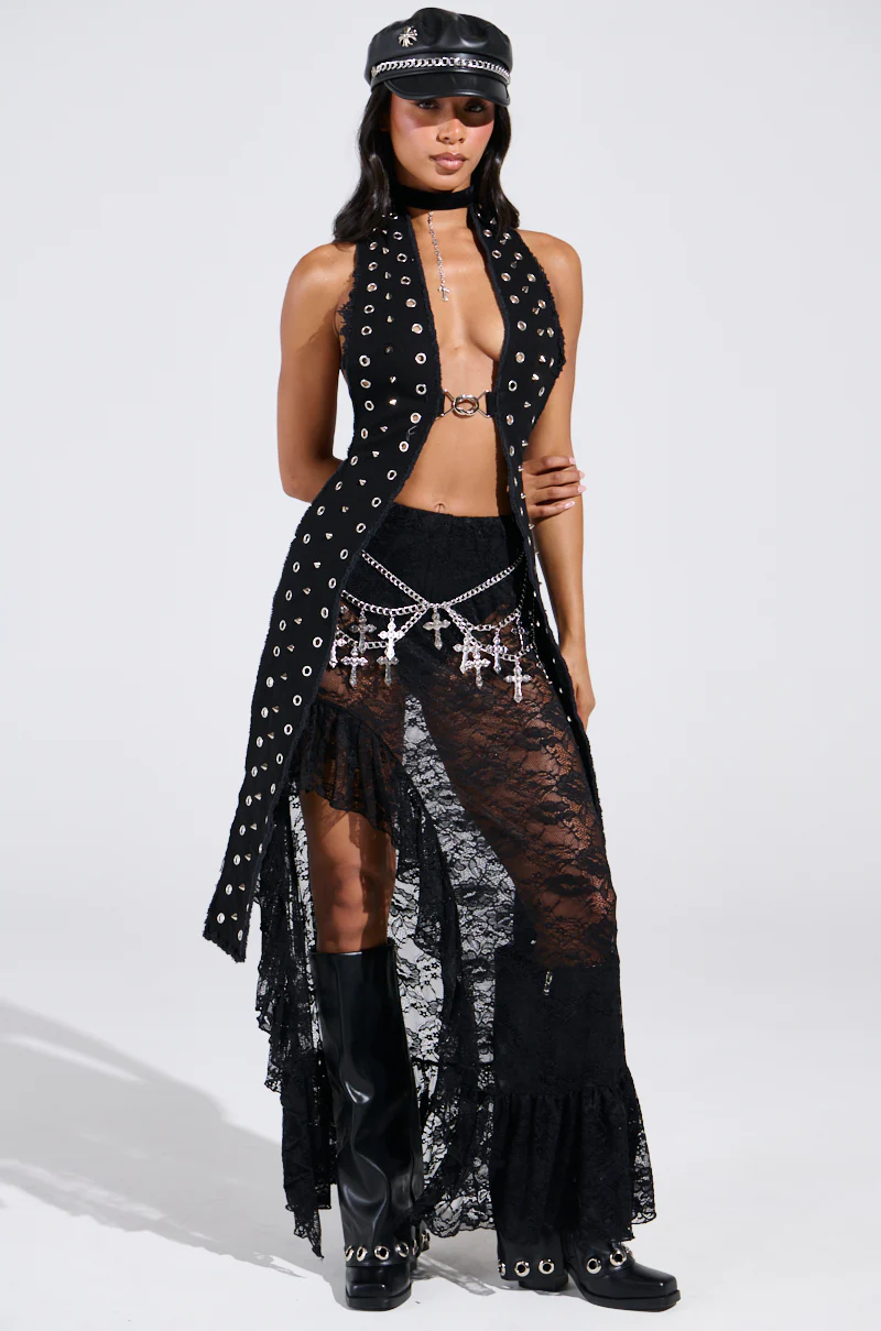 DANCE THE NIGHT AWAY LACE MAXI SKIRT - Image 9