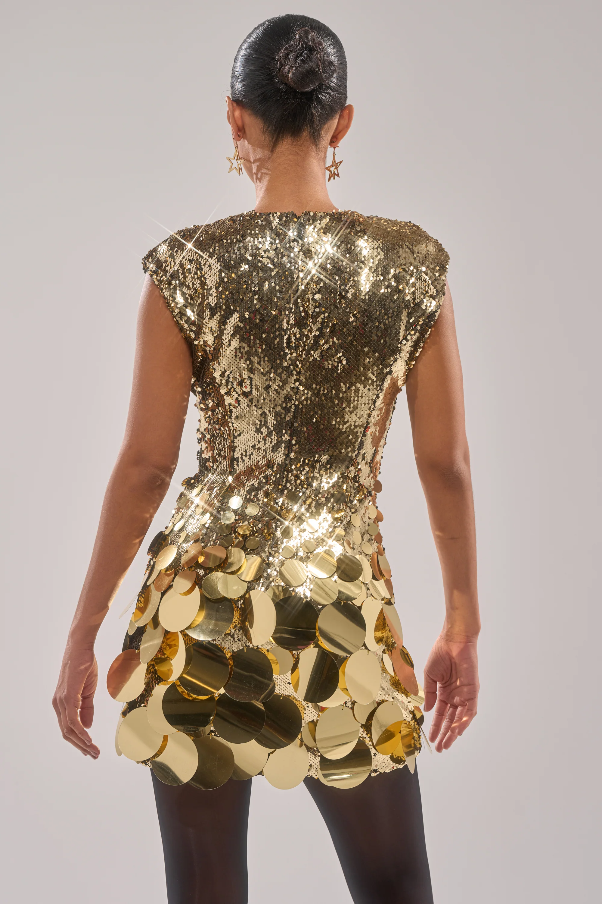 DANCE THE NIGHT AWAY SEQUIN MINI DRESS IN GOLD - Image 6