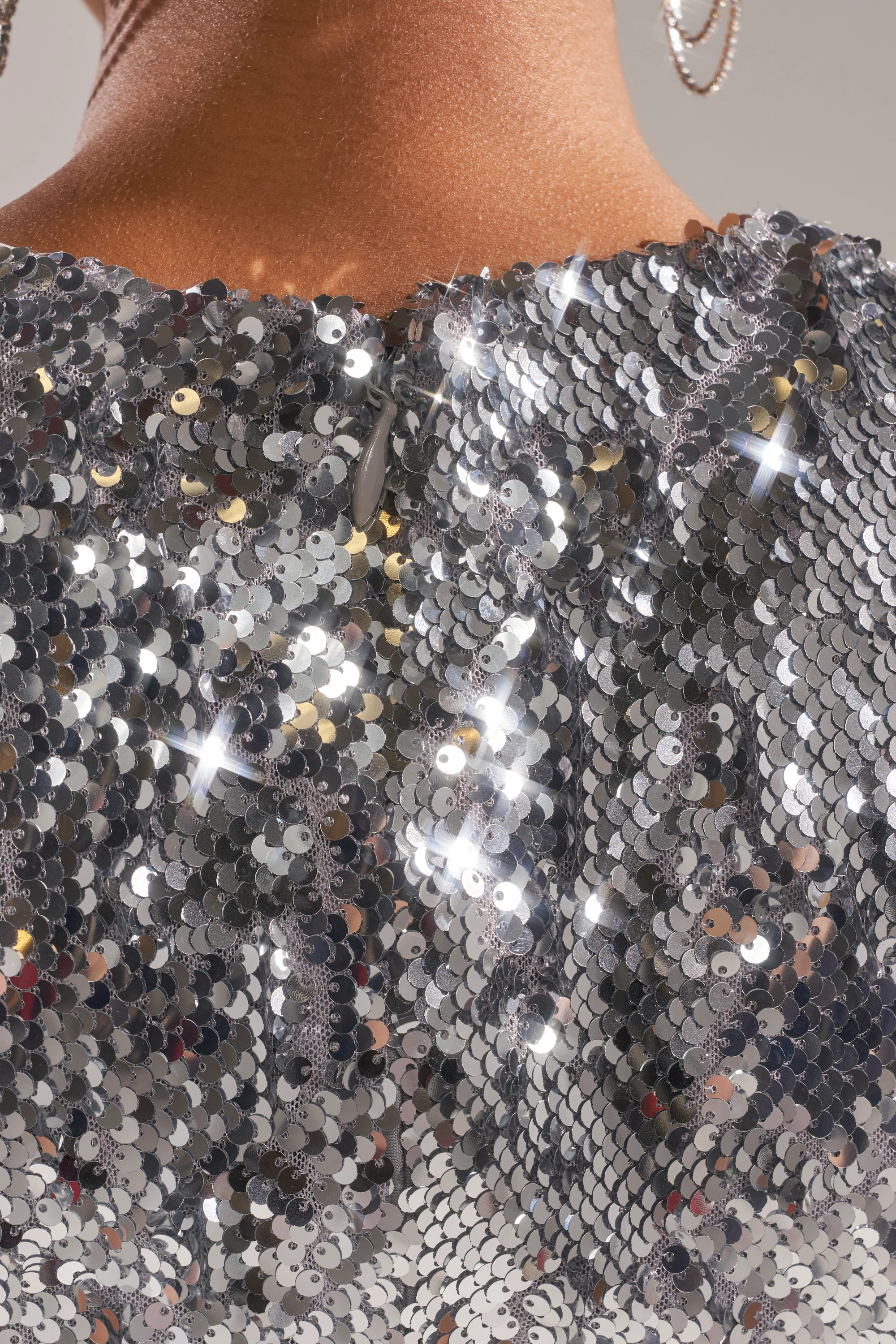 DANCE THE NIGHT AWAY SEQUIN MINI DRESS IN SILVER - Image 11