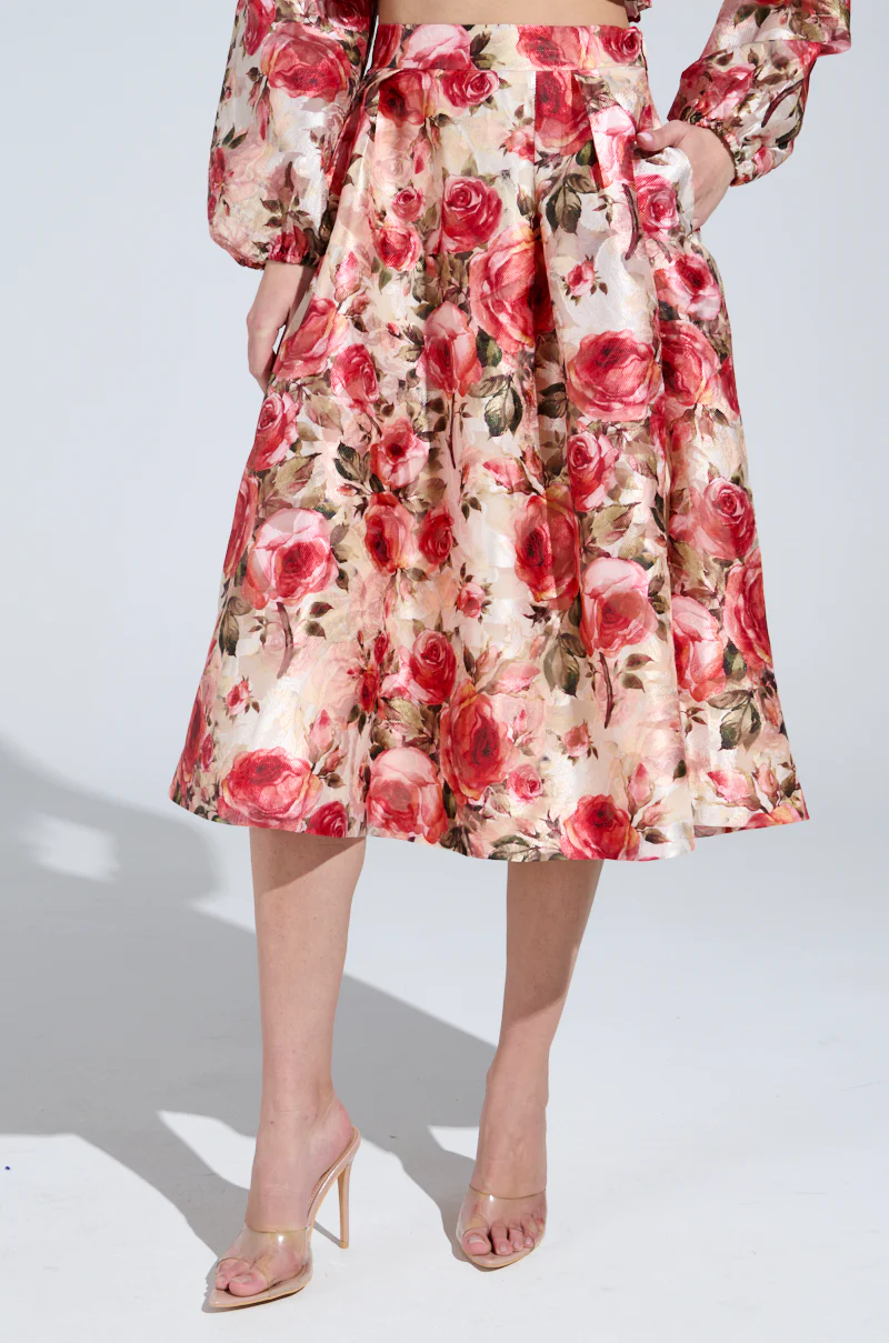 DANCE WITH ME FLORAL MIDI SKIRT - Image 2