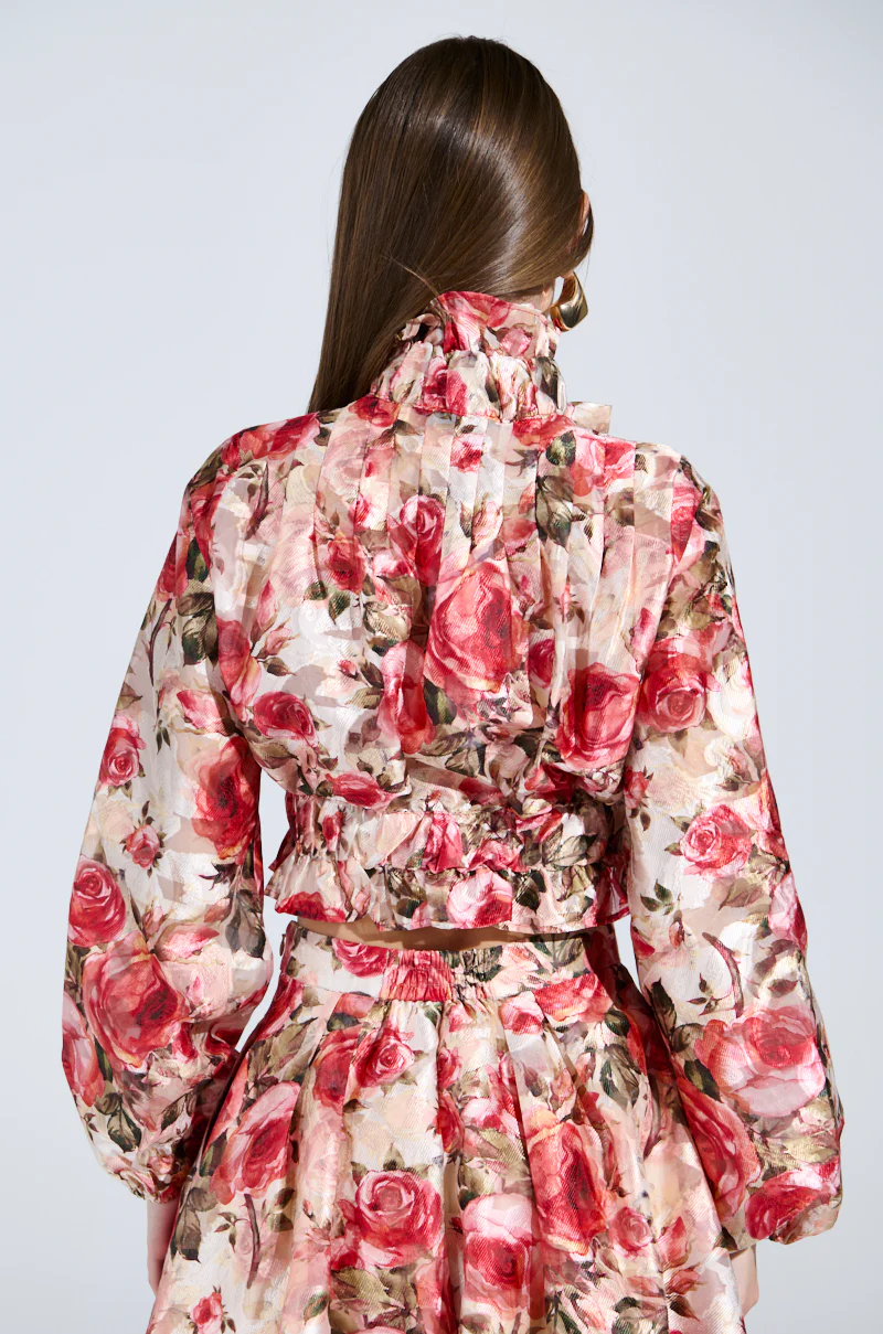 DANCE WITH ME FLORAL TIE FRONT BLOUSE - Image 4