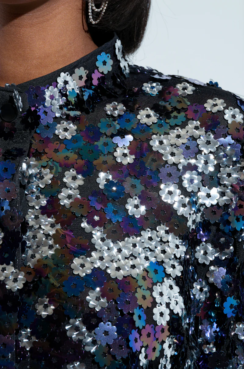 DANCING BY MYSELF LONG SLEEVE SEQUIN TOP - Image 7