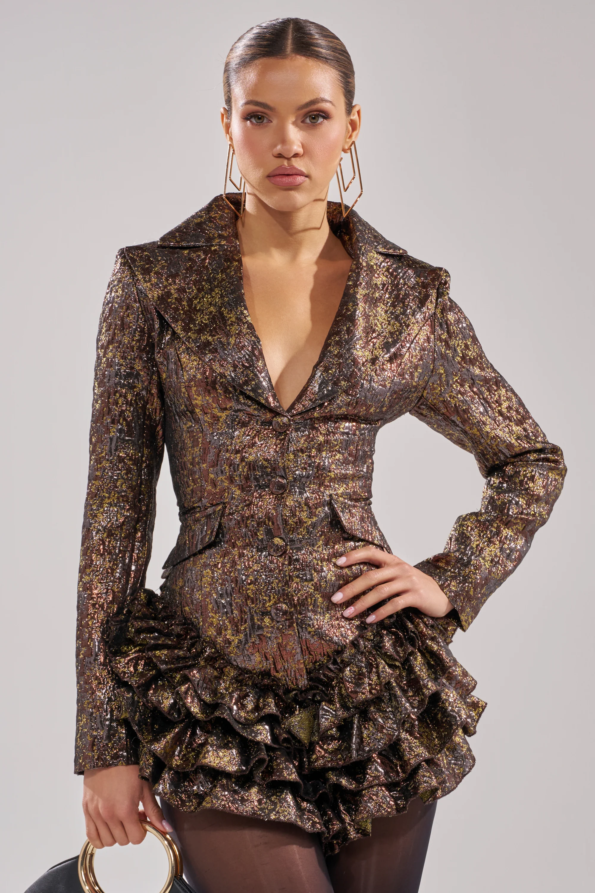DANCING QUEEN BRONZE BLAZER ROMPER