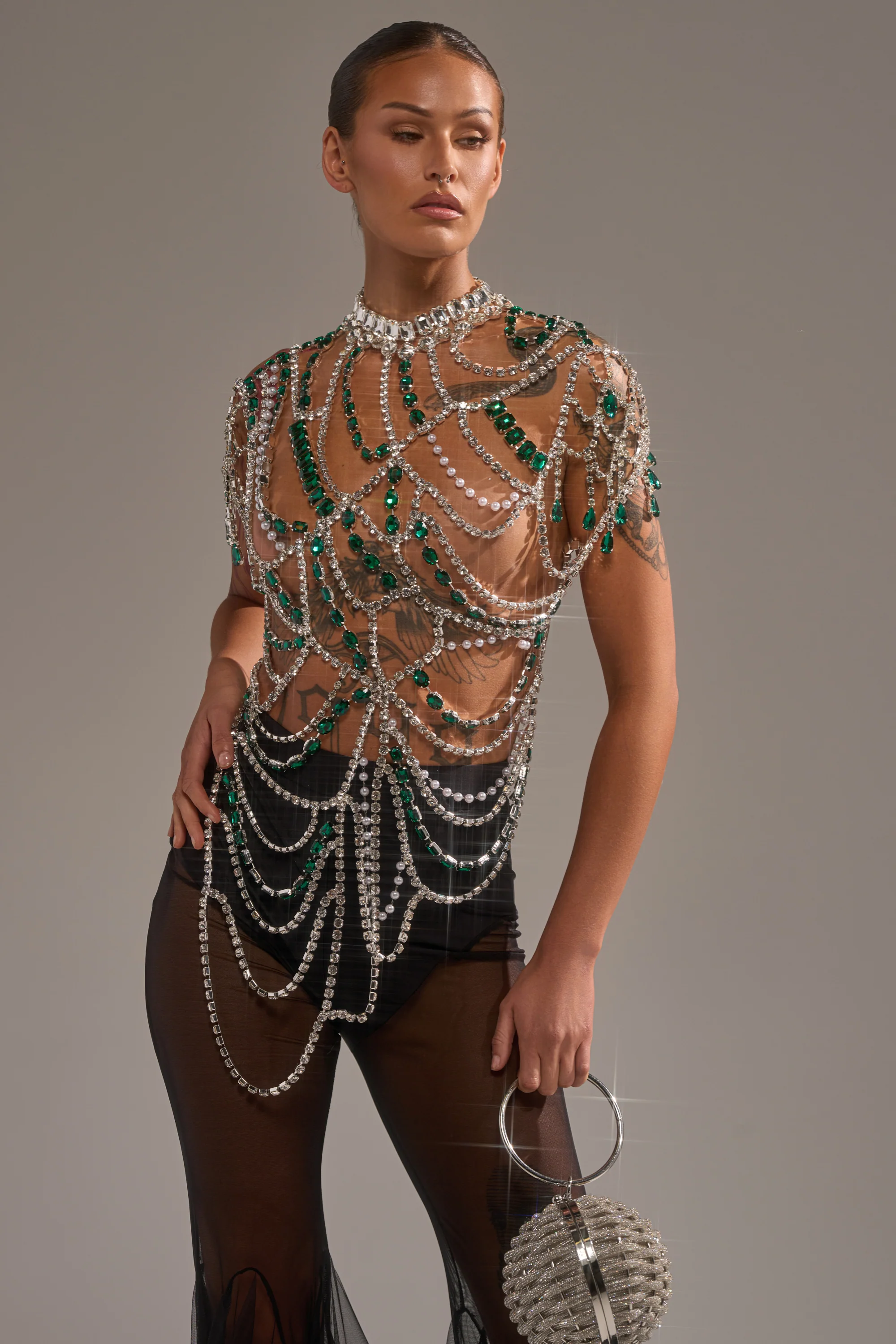 DANCING QUEEN RHINESTONE CHAIN TOP - Image 3