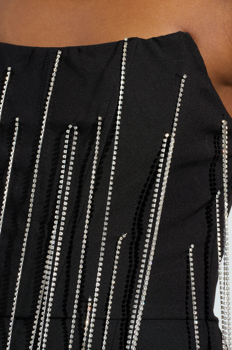 DANCING THE NIGHT AWAY WOVEN RHINESTONE JUMPSUIT - Image 4
