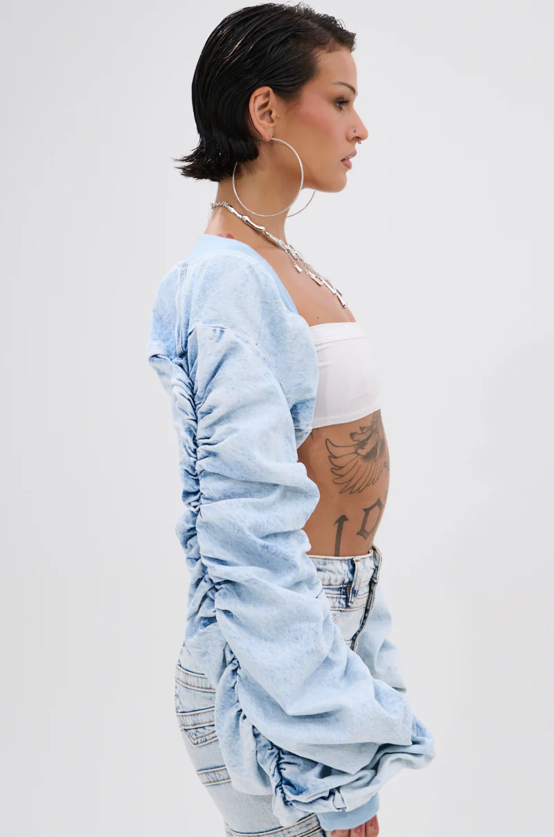 DANI RUCHED DENIM BOLERO - Image 4