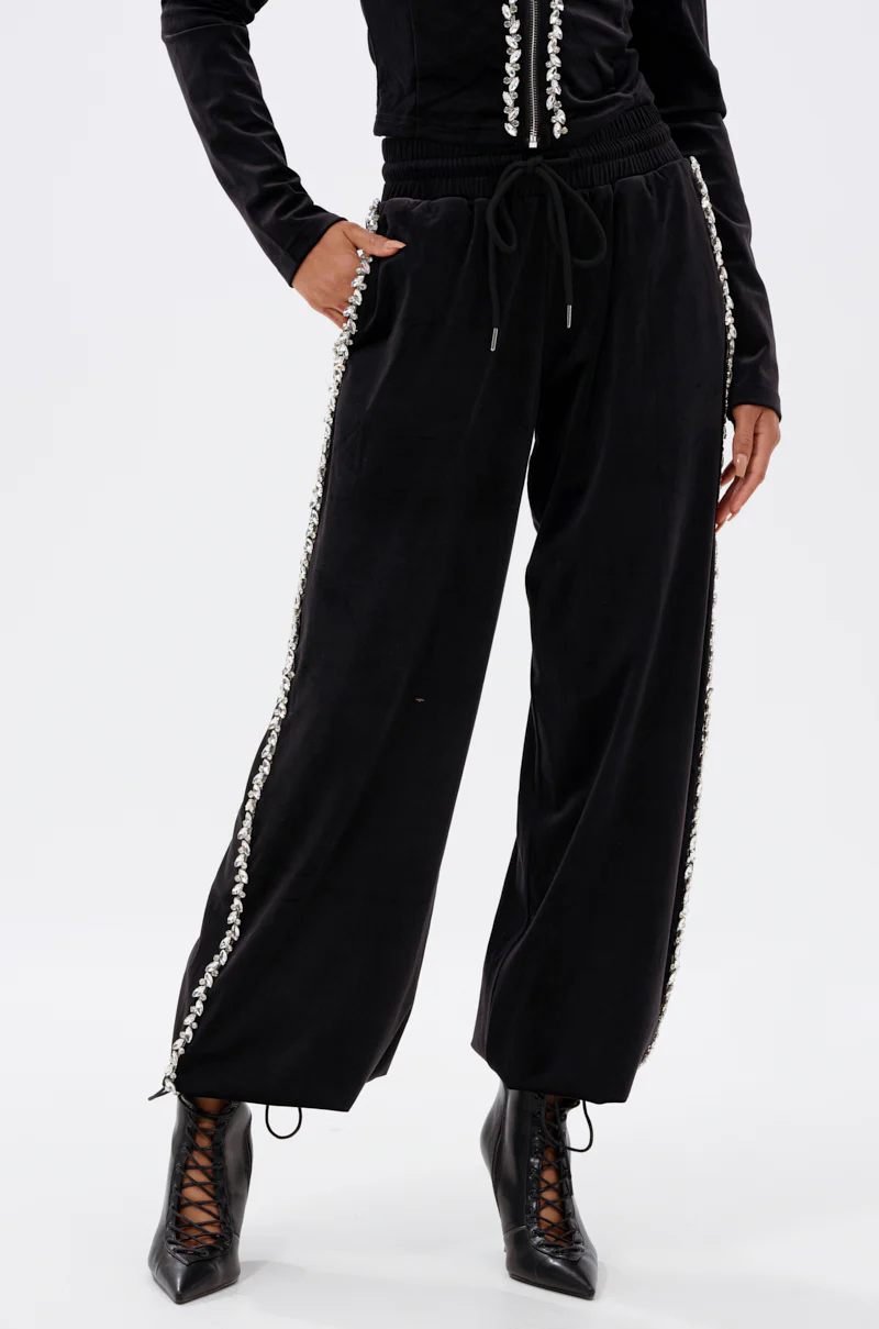DARA RHINESTONE WIDE LEG SWEATPANT - Image 2