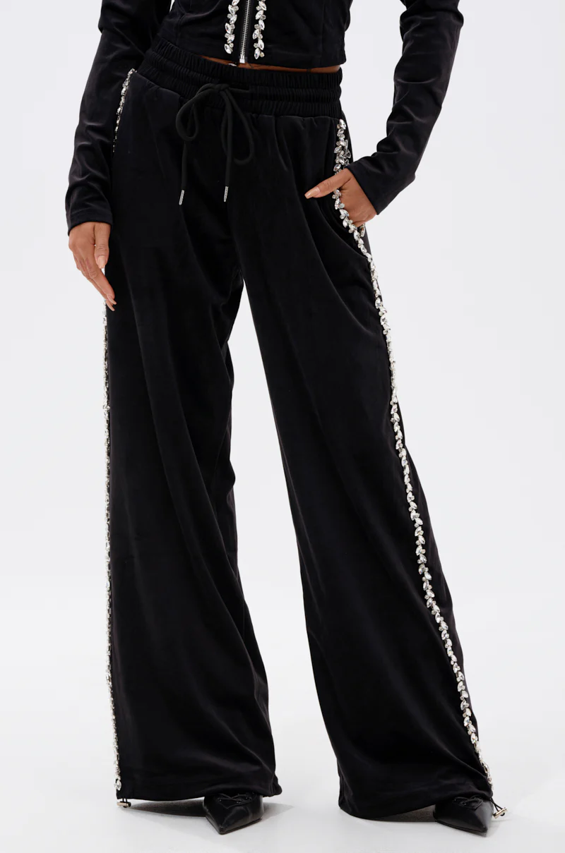 DARA RHINESTONE WIDE LEG SWEATPANT - Image 3