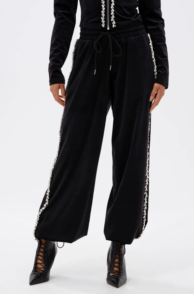 DARA RHINESTONE WIDE LEG SWEATPANT - Image 4