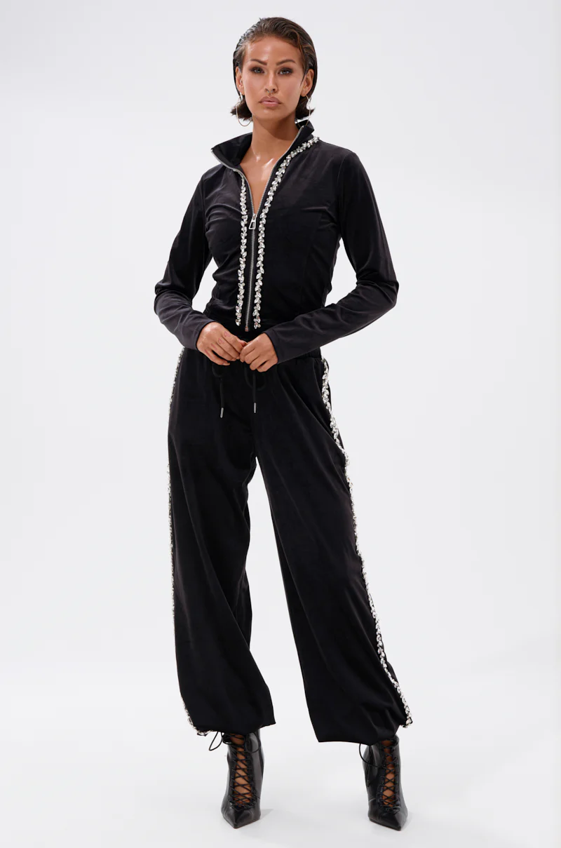 DARA RHINESTONE WIDE LEG SWEATPANT - Image 7