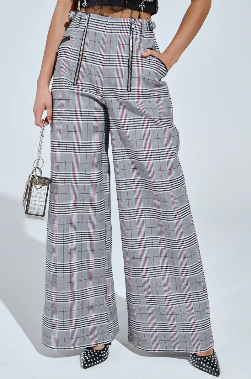 DARIA WIDE LEG PLAID PANT - Image 2