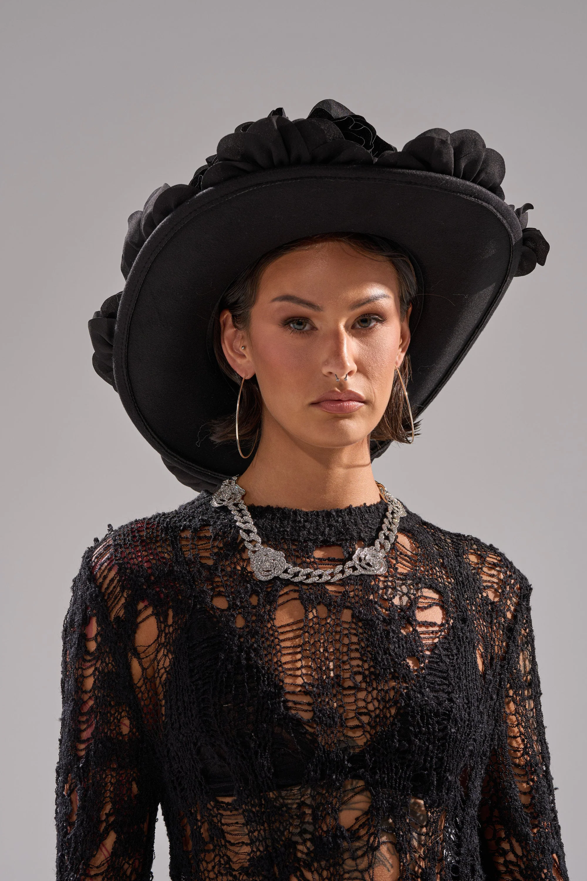 DARK ROSE FLORAL COWBOY HAT - Image 3