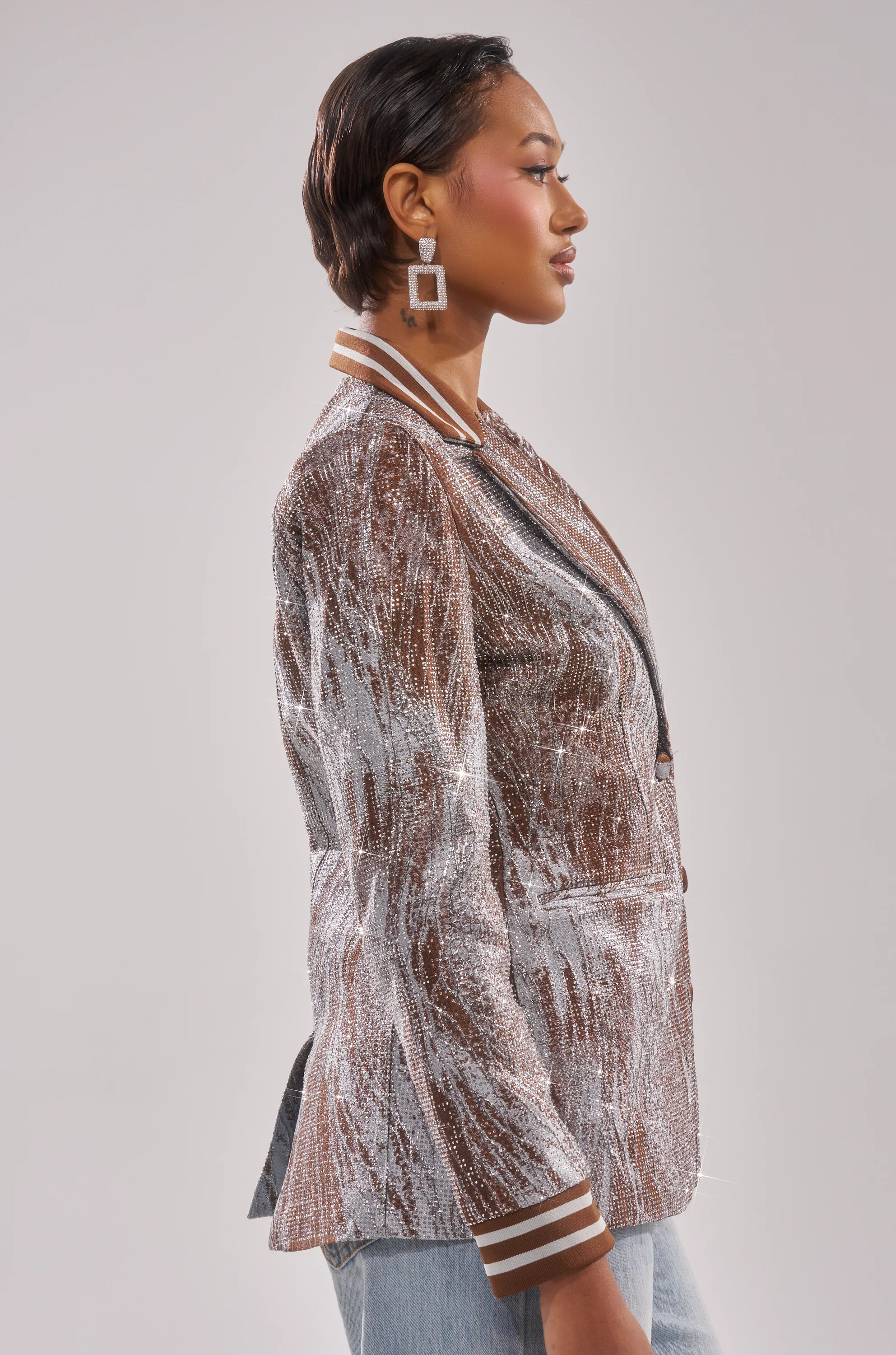 DASH EMBELLISHED BROCADE BLAZER - Image 3