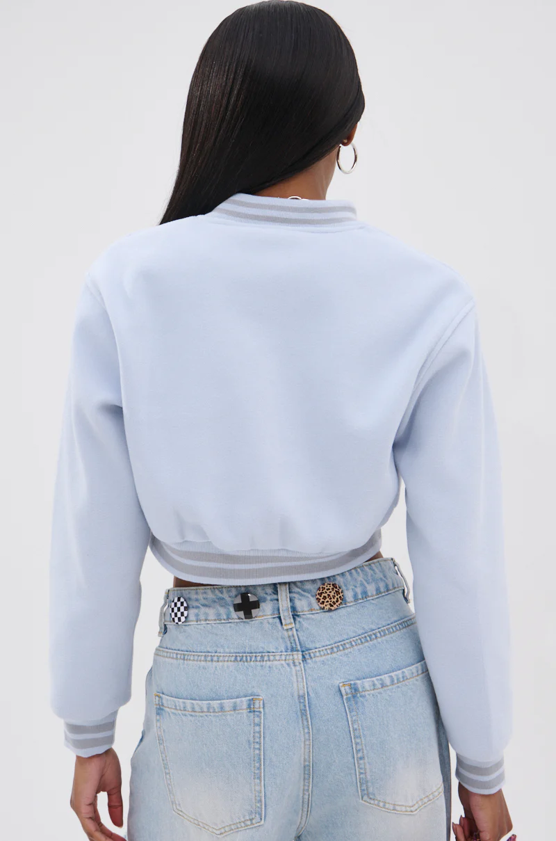 DAVIS EVERYDAY VARSITY BOMBER IN LIGHT BLUE - Image 6
