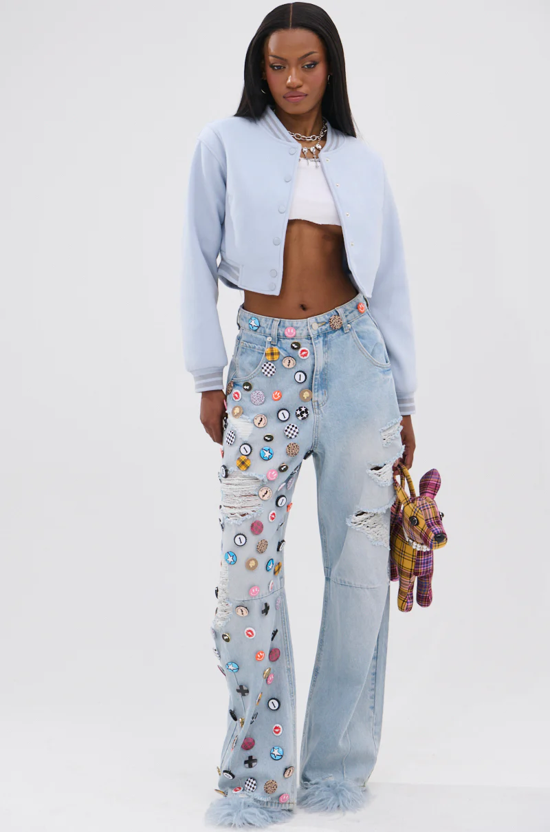 DAVIS EVERYDAY VARSITY BOMBER IN LIGHT BLUE - Image 8