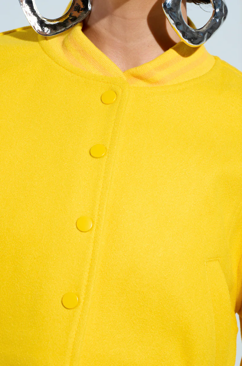 DAVIS EVERYDAY VARSITY BOMBER IN YELLOW - Image 9