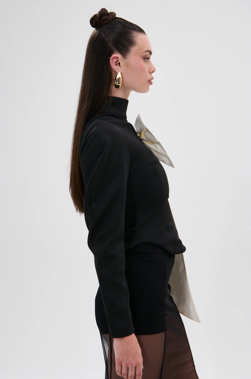 DAYANNE MOCK NECK BOW TOP - Image 4