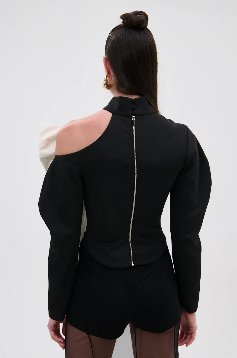 DAYANNE MOCK NECK BOW TOP - Image 5
