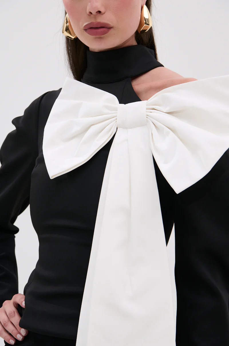 DAYANNE MOCK NECK BOW TOP - Image 8